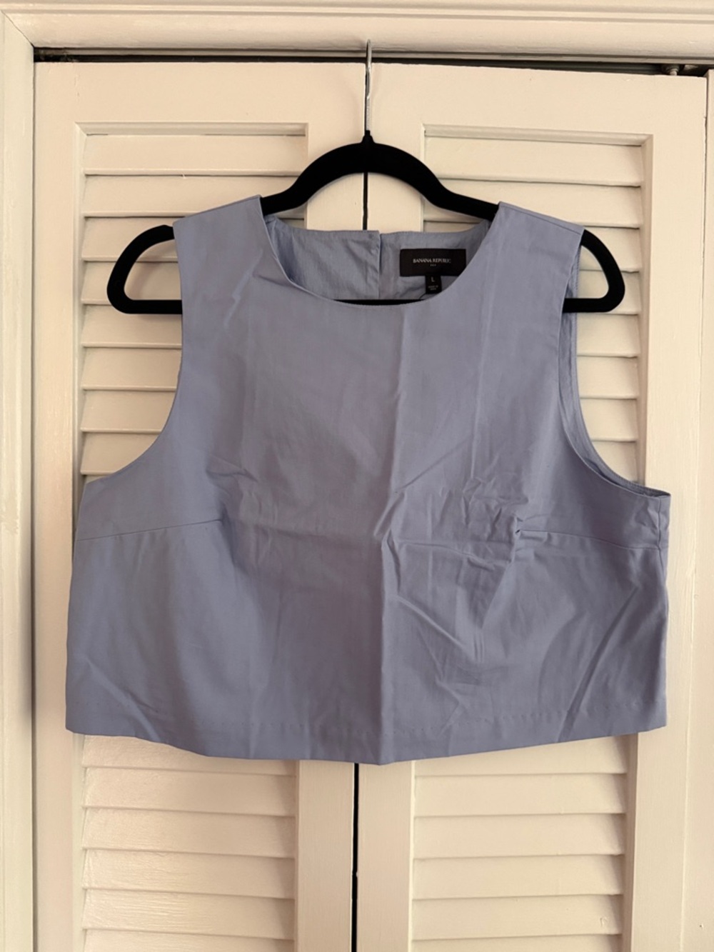 Banana Republic Structured Sleeveless Crop Top — Pale Blue